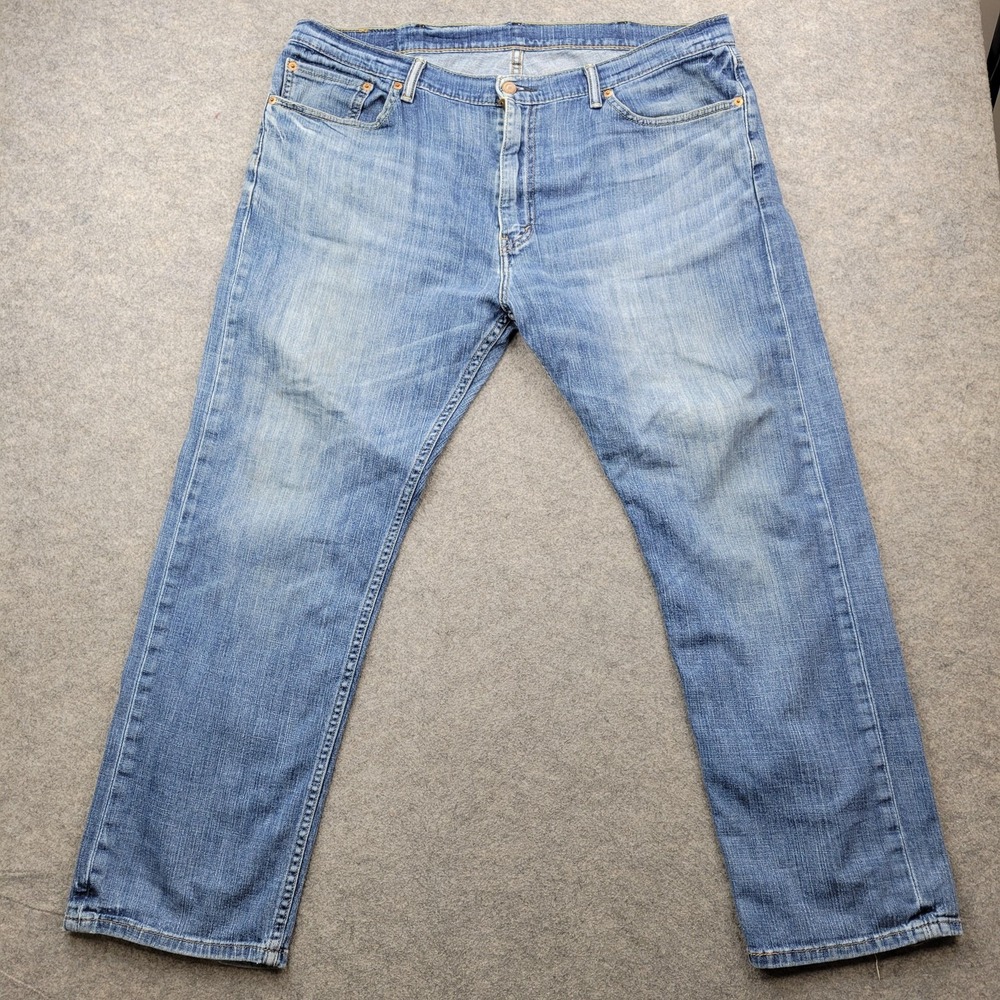 Levis 505 Jeans Mens 38x30 Medium Wash Blue Regular Straight Stretch Denim Pants